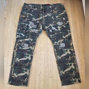 Makobi Camouflage Distressed Denim Jeans Size 48x34